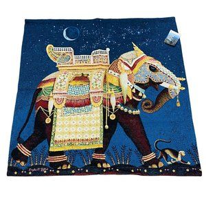 Tribal Elephant with Ceremonial Adorned Howdah Grande Tapestry Wall Hanging
